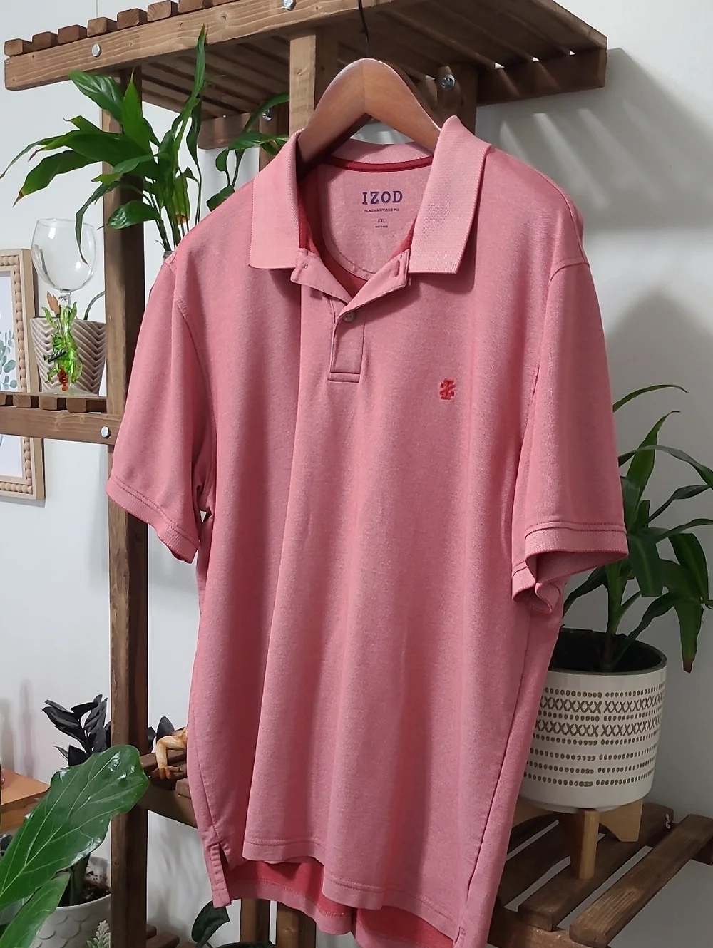 Men's Muted Red Izod Polo - Picture 5 of 6